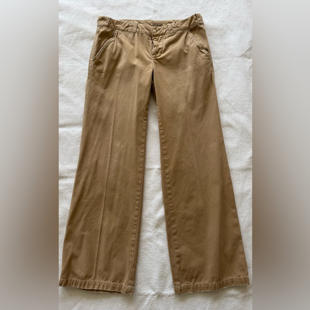 EUC Free People Khaki Straight-Leg Pants 31